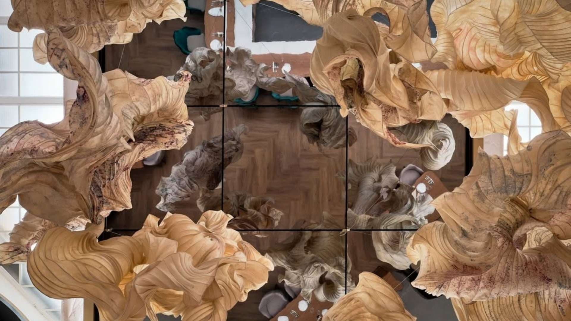 Restaurant Born Singapore Review: paper sculpture by dutch artist Peter Gentenaar